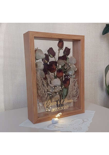 Bambu Isimli 25X35 cm Çift Yönlü Anı Çerçevesi! Gül Kutusu Şeffaf Gül Kutusu