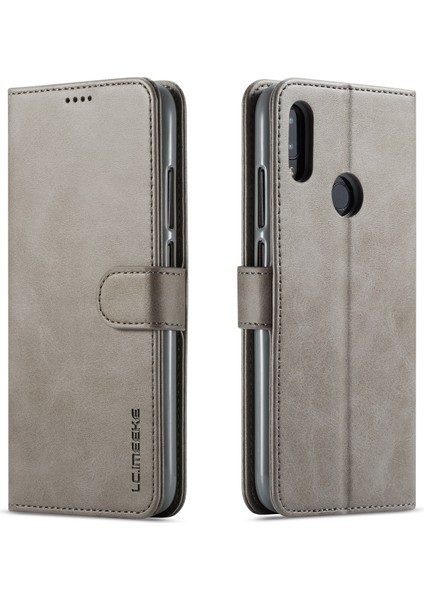 Xiaomi Redmi Için Deri Cüzdan Stand Kılıfı Not 7s/not 7/note 7 Pro (Hindistan) -Grey (Yurt Dışından)