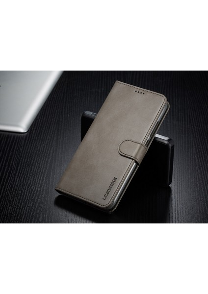 Xiaomi Redmi Için Deri Cüzdan Stand Kılıfı Not 7s/not 7/note 7 Pro (Hindistan) -Grey (Yurt Dışından)