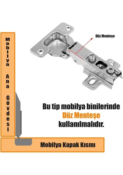 Star Mobilya Dolap Kapak Menteşesi Düz Tas Mentese