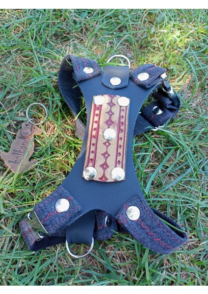 Köpek göğüs tasması minik ırk hakiki deri kot siyah füme göğüs ölçüsü:20-35cm ayarlamalı dog harness GT5-13 fiyatları