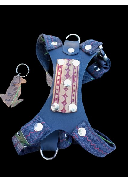 Köpek göğüs tasması minik ırk hakiki deri kot siyah füme göğüs ölçüsü:20-35cm ayarlamalı dog harness GT5-13 modelleri