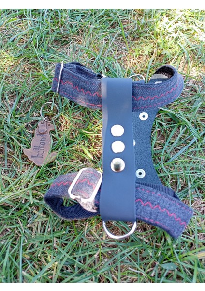 Köpek göğüs tasması minik ırk hakiki deri kot siyah füme göğüs ölçüsü:20-35cm ayarlamalı dog harness GT5-13 fırsatları