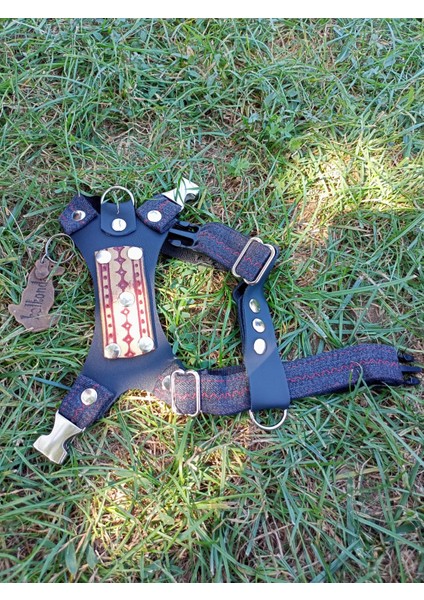 Köpek göğüs tasması minik ırk hakiki deri kot siyah füme göğüs ölçüsü:20-35cm ayarlamalı dog harness GT5-13 indirimleri