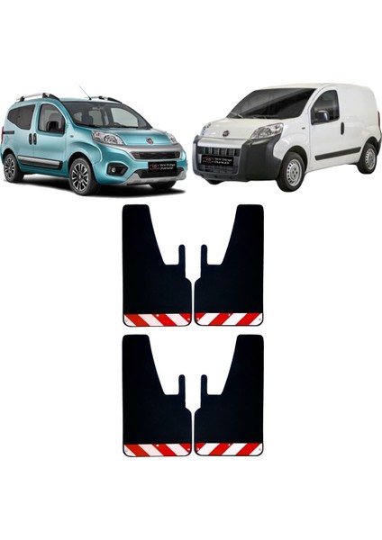 Fiat Fiorino Kırmızı-Beyaz Fosforlu 4'lü Paçalık Çamurluk Tozluk FIA0FX02602