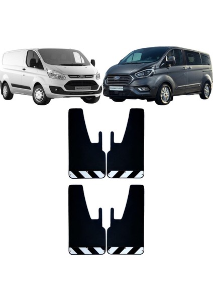 Ford Transit Tourneo Custom Siyah-Beyaz Fosforlu 4'lü Paçalık Çamurluk Tozluk FRD0FX02801