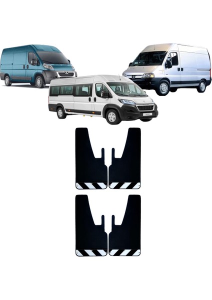 Peugeot Boxer Siyah-Beyaz Fosforlu 4'lü Paçalık Çamurluk Tozluk PEU0FX02201