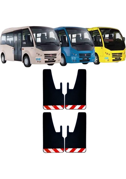 Karsan Jest Kırmızı-Beyaz Fosforlu 4'lü Paçalık Çamurluk Tozluk PEU0FX02702