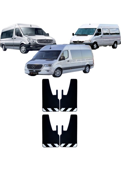 Mercedes Sprinter Siyah-Beyaz Fosforlu 4'lü Paçalık Çamurluk Tozluk MRC0FX00101