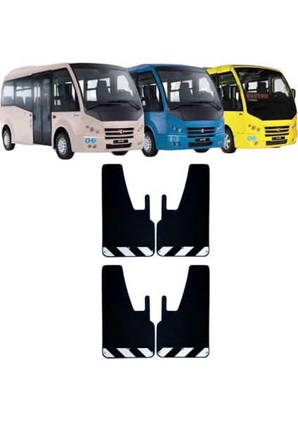 Karsan Jest Siyah-Beyaz Fosforlu 4'lü Paçalık Çamurluk Tozluk PEU0FX02701