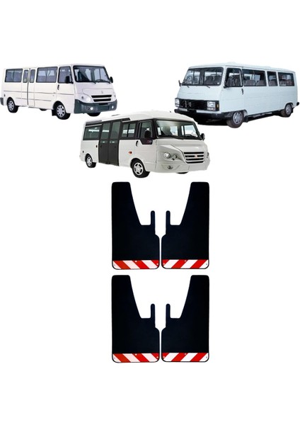 Peugeot J9 - J10 Kırmızı-Beyaz Fosforlu 4'lü Paçalık Çamurluk Tozluk PEU0FX02302