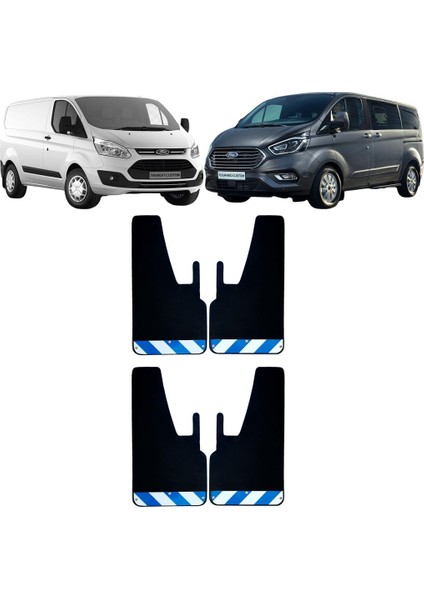 Ford Transit Tourneo Custom Mavi-Beyaz Fosforlu 4'lü Paçalık Çamurluk Tozluk FRD0FX02803