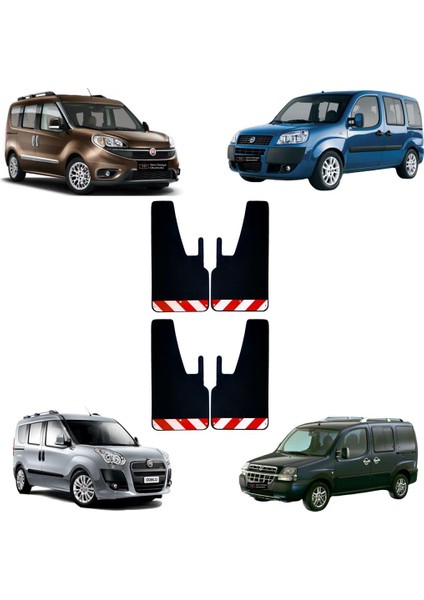 Fiat Doblo Kırmızı-Beyaz Fosforlu 4'lü Paçalık Çamurluk Tozluk FIA0FX02102