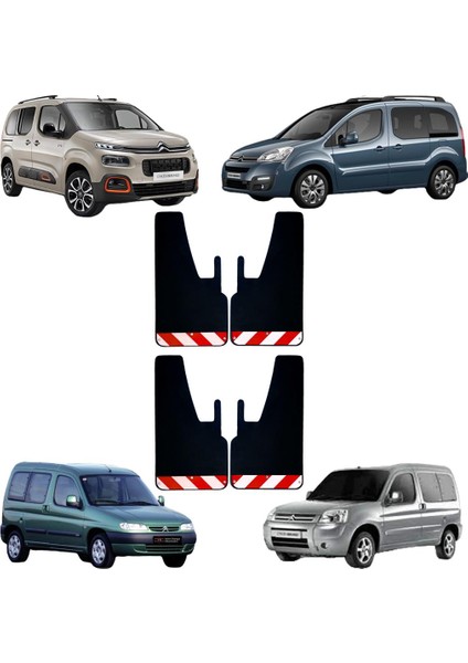 Citröen Berlingo Kırmızı-Beyaz Fosforlu 4'lü Paçalık Çamurluk Tozluk CIT0FX01402