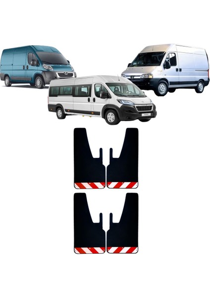 Peugeot Boxer Kırmızı-Beyaz Fosforlu 4'lü Paçalık Çamurluk Tozluk PEU0FX02202