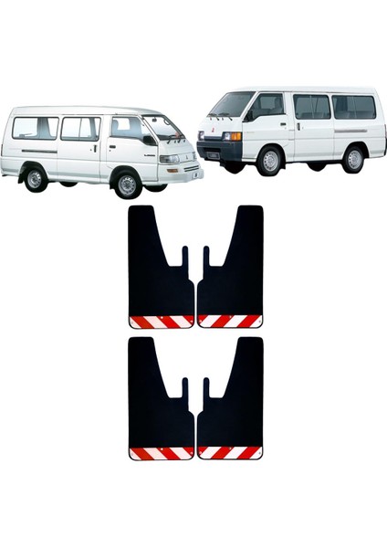 Mitsubishi L300 Kırmızı-Beyaz Fosforlu 4'lü Paçalık Çamurluk Tozluk MIT0FX00902