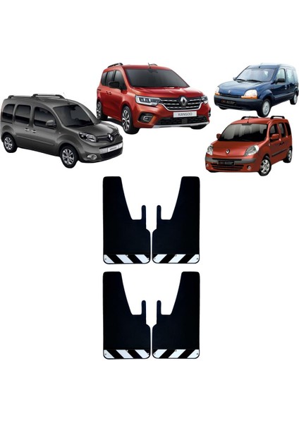 Renault Kangoo Siyah-Beyaz Fosforlu 4'lü Paçalık Çamurluk Tozluk REN0FX02701