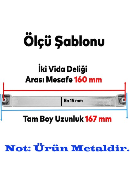 Mobilya Mutfak Dolabı Banyo Çekmece Dolap Kapak Kulpu Kulbu KROM160 mm Metal Kulp