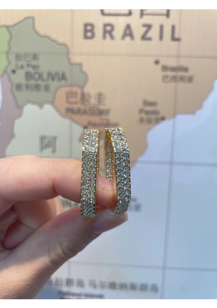 5634993 S Swa 2023 Yeni Moda Güzel Takı Zirkon Geometri Küpe Dextera Hoop Küpeler Yüksek Kalite Charms Kadınlar Için Noel Hediyesi (Yurt Dışından)
