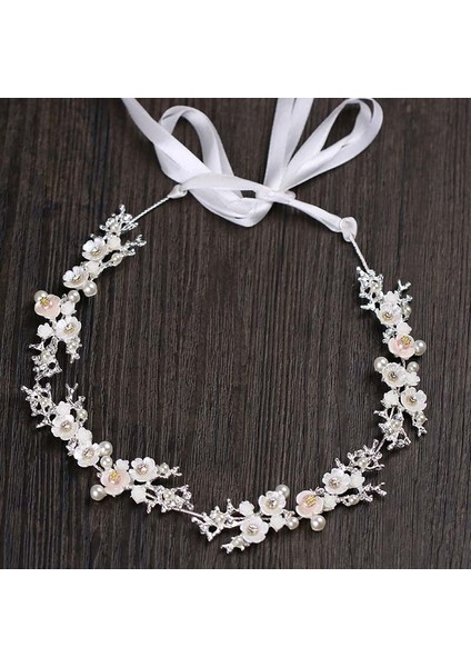 D Getnoıvas Gelin Altın/gümüş Renk Çiçek Şerit Hairband Kafa Bandı Kadın Başlığı Tiara Düğün Gelin Saç Takı Aksesuarları (Yurt Dışından)