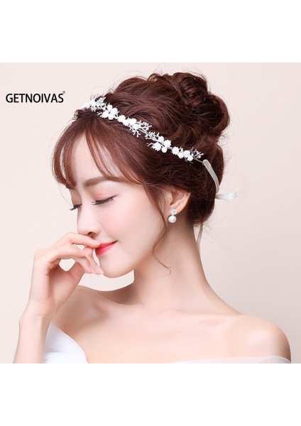 D Getnoıvas Gelin Altın/gümüş Renk Çiçek Şerit Hairband Kafa Bandı Kadın Başlığı Tiara Düğün Gelin Saç Takı Aksesuarları (Yurt Dışından) fırsatları