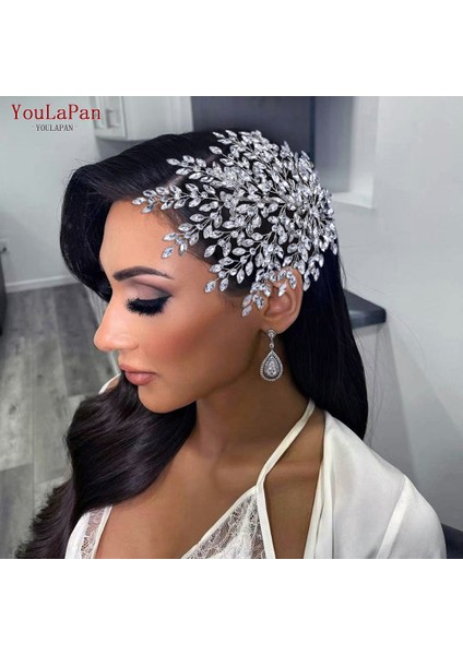 HP441-LEFT Youlapan HP438 Parlak Gelin Headdress Lüks Düğün Kafa Bandı Kadın Saç Aksesuarları Kraliçe Başlığı Parti Ziyafet Şapkalar (Yurt Dışından) indirimleri