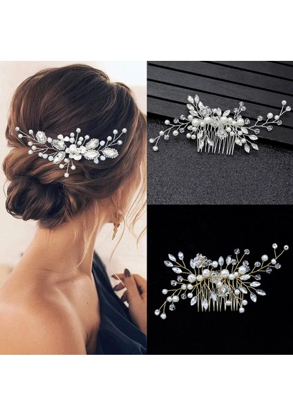 02 Gümüş Gümüş Renk Inci Taklidi Düğün Saç Combs Saç Aksesuarları Kadın Aksesuarları Için Saç Süsler Takı Gelin Başlığı (Yurt Dışından) modelleri
