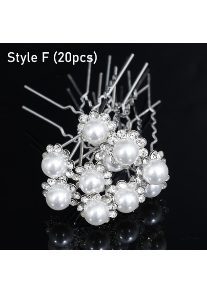 20 Adet Pins Kristal Inci Saç Tokası Saç Vine Tiaras Kafa Parçası Saç Tarak Kafa Bandı Tokalar Hairbands Aksesuarları Düğün Gelin Saç Takı (Yurt Dışından)
