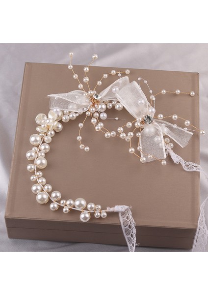 J Inciler Bantlar Kadın Kızlar Için Gelin Düğün Hairbands Beyaz Çiçek Tiaras ve Taçlar Kore Moda Headdress Saç Takı (Yurt Dışından)