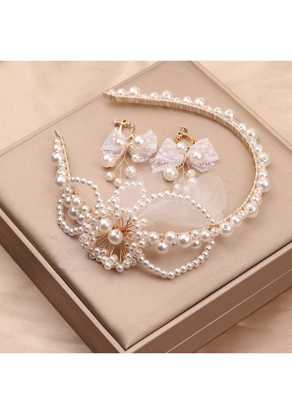 M Inciler Bantlar Kadın Kızlar Için Gelin Düğün Hairbands Beyaz Çiçek Tiaras ve Taçlar Kore Moda Headdress Saç Takı (Yurt Dışından)