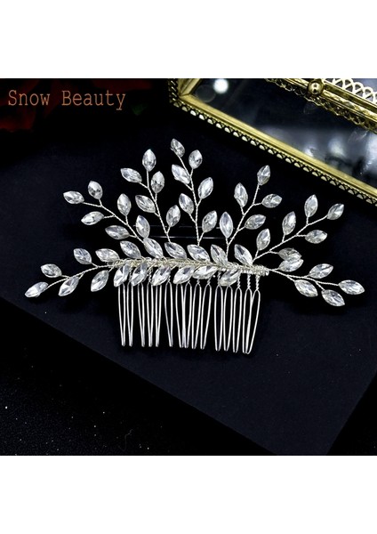 A466 Gümüş A25 Kristal Gelin Saç Takı Rhinestone Pageant Bantlar Gelin Saç Parçası Alaşım Yaprak Tarak Düğün Başlığı Kadınlar Için Tiaras (Yurt Dışından)