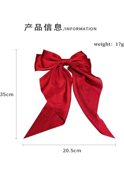 Bordo Kore Büyük Yay Şerit Firkete Yeni Yıl Çin Moda Arka Kafa Büyük Bahar Klip Gelin Headdress Saç Aksesuarları Kadınlar Için (Yurt Dışından) modelleri