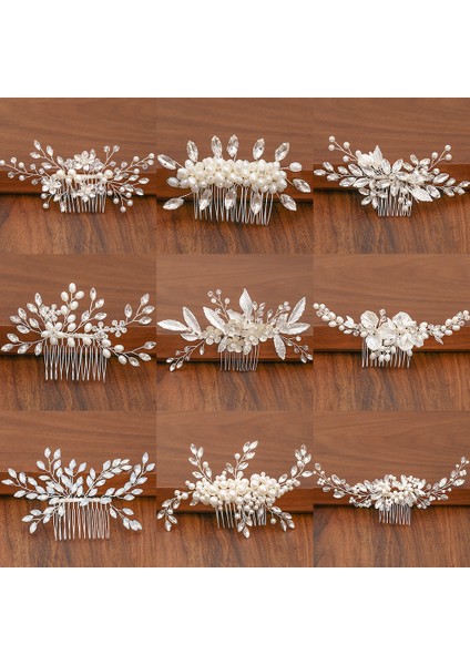 Gümüş Renk Gümüş Renk Inci Taklidi Düğün Saç Combs Saç Aksesuarları Kadın Aksesuarları Saç Süsler Takı Gelin Başlığı (Yurt Dışından) fiyatları