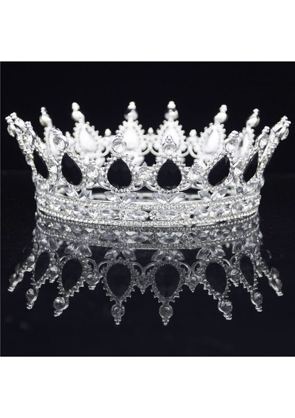 Gümüş Ab Renkleri Kristal Vintage Kraliyet Kraliçe Kral Tiaras ve Taçlar Erkek/kadın Pageant Balo Diadem Saç Süsler Düğün Saç Takı Aksesuarları (Yurt Dışından) indirimleri