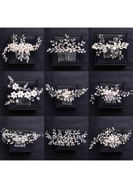 Gümüş Gümüş Renk Çiçek Inci Kristal Düğün Saç Tarak Firkete Kafa Bandı Gelin Kadınlar Düğün Saç Aksesuarları Takı Tiara Hediye (Yurt Dışından) fiyatları