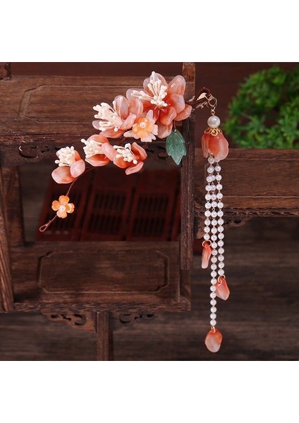 O Mor Güzel Çiçek Saç Klipleri Vintage Kelebek Tokalar Kolye Saç Tokaları Kadınlar Için Çin Tarzı Saç Takı Aksesuarları (Yurt Dışından)