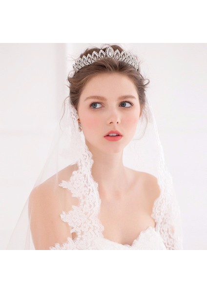 V Muhteşem Kristal Gelin Tacı Taç Gelin Bantlar Kadın Kız Başlığı Balo Saç Süsler Düğün Kafa Takı Aksesuarları (Yurt Dışından) modelleri