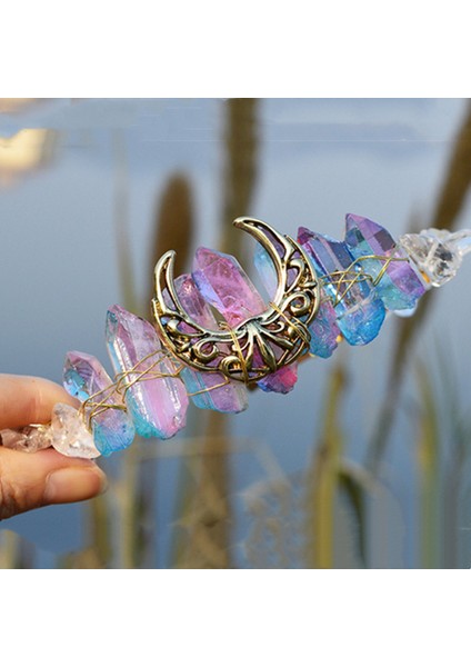 BF481 2023 Yeni Moda Düğün Ay Taç Gelin Saç Takı Hediyeler Için Tiaras Kristal Saç Aksesuarları Kadın Kafa Bandı Gelin Şapkalar (Yurt Dışından)