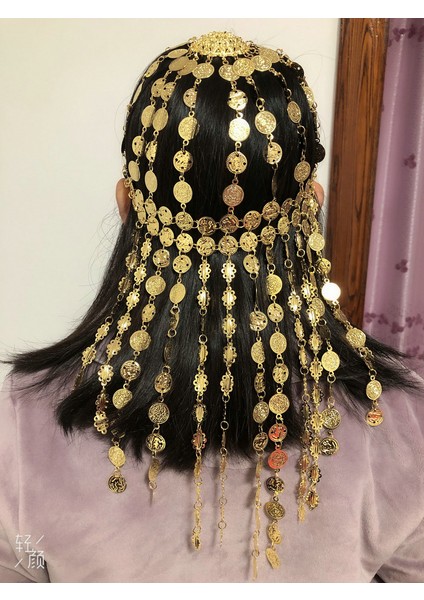 Altın Rengi Kadın Kızlar Oryantal Dans Tribal Tiara Şapkalar Sikke Şapka Şapka Kostüm Paraları Kafa Parçası (Yurt Dışından) fiyatları