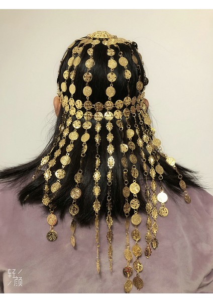 Altın Rengi Kadın Kızlar Oryantal Dans Tribal Tiara Şapkalar Sikke Şapka Şapka Kostüm Paraları Kafa Parçası (Yurt Dışından) fırsatları