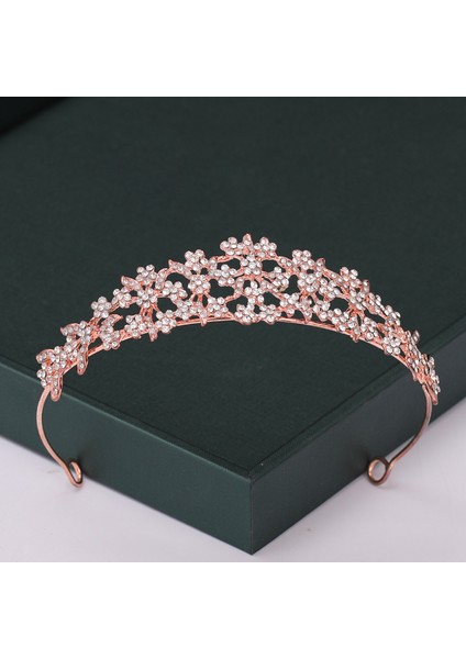 11 Trendy Gül Altın Rengi Tiaras ve Taçlar Inci Kristal Prenses Diadems Sıcak Satış Kraliçe Düğün Gelin Saç Aksesuarları Başlığı (Yurt Dışından) fırsatları