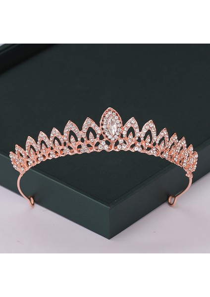 21 Trendy Gül Altın Rengi Tiaras ve Taçlar Inci Kristal Prenses Diadems Sıcak Satış Kraliçe Düğün Gelin Saç Aksesuarları Başlığı (Yurt Dışından)