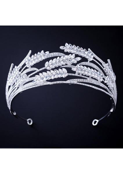 Stil T Gümüş Renk Taçlar ve Tiaras Saç Aksesuarları Kadınlar Için Düğün Aksesuarları Taç Gelin Kristal Rhinestone Diadema Tiara (Yurt Dışından)