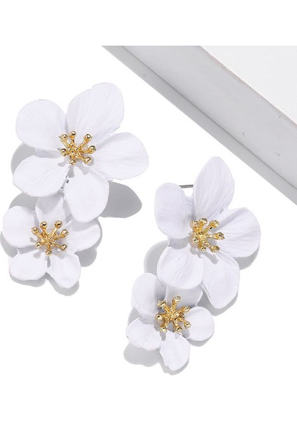 EK3748 Saf Beyaz Renk Papatya Kelebek Çiçek Dangle Küpe Kadınlar Için Orecchino Akrilik Su Damlası Kalp Romantik Düğün Takı (Yurt Dışından) indirimleri