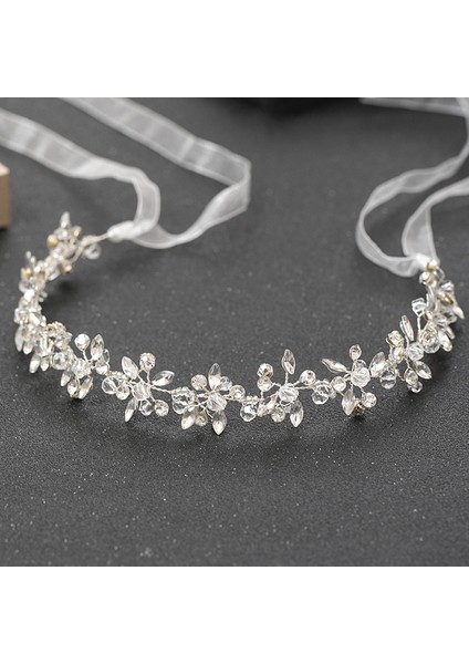 Gümüş Gümüş Renk Bantlar Kadınlar Için Gelin El Yapımı Kristal Rhinestone Tiaras Hairbands Düğün Saç Aksesuarları Kraliçe Kafa Bandı Hediye (Yurt Dışından)