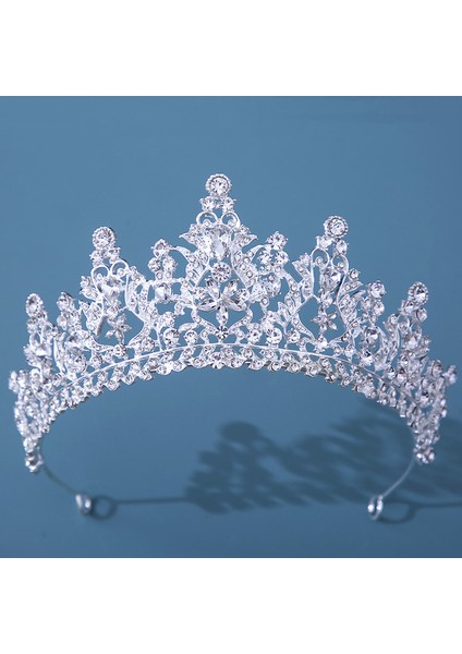 Stil J Gümüş Renk Çeşitli Gümüş Renk Kristal Taçlar Gelin Tiaras Moda Kraliçe Taklidi Diadem Cz Başlığı Düğün Saç Takı Aksesuarları (Yurt Dışından)