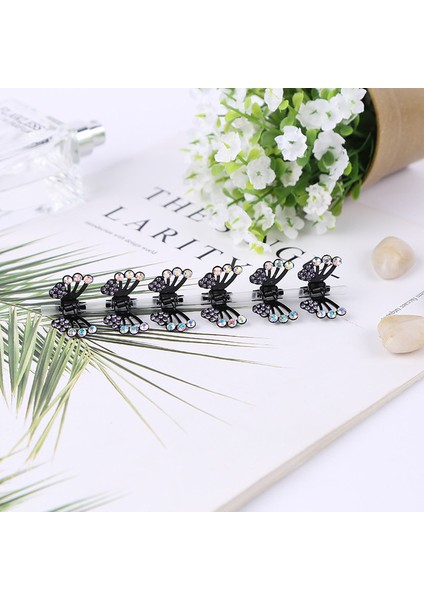 Menekşe Kelebek Tokalar Kadınlar Için Kaliteli Kristal Mini Saç Pençe Klipler Saç Süsleme Düğün Headdress Yengeç Saç Aksesuarları (Yurt Dışından)