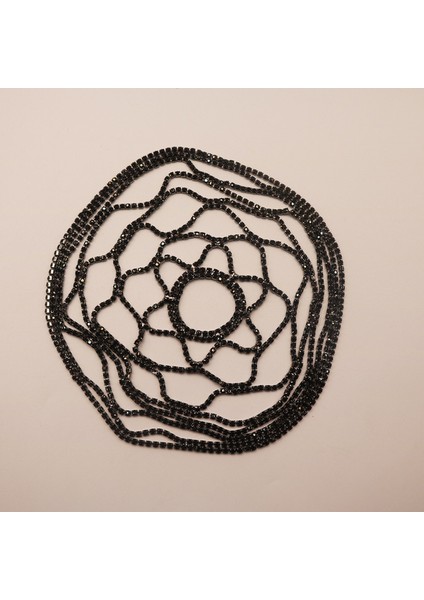 1 Siyah 2021 Içi Boş Yapay Elmas Örgü Başlığı Düğün Kafa Zinciri Takı Kadınlar Için Lüks Kristal Kafa Bandı Şapka Şapka Saç Aksesuarları (Yurt Dışından)