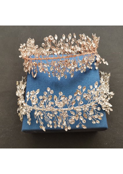 4499 Gümüş Slbrıdal El Yapımı 3 Renk Kristal Rhinestones Gelin Tacı Kafa Bandı Düğün Taç Saç Aksesuarları Nedime Kadınlar Takı (Yurt Dışından) fiyatları