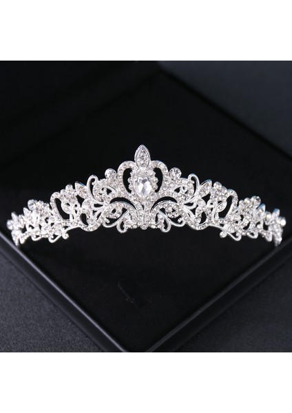 Gümüş Barok Vintage Kristal Rhinestone Tiaras ve Taçlar Diadems Bantlar Kadınlar Için Gelin Düğün Saç Aksesuarları Takı Bandı (Yurt Dışından) modelleri